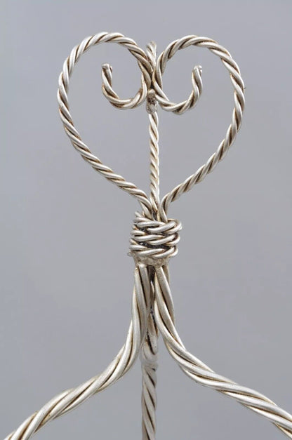 Italian Hollywood Regency Silver Gilt Iron Rope Tassel Plant Stand Muffin Stand