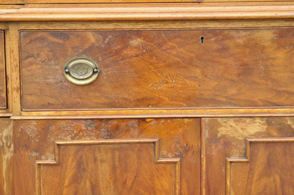 Vintage Beacon Hill Georgian Mahogany Breakfront China Cabinet Desk Bookcase