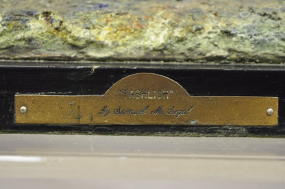 "Tashlich" by Samuel M Segal Judaism Vintage Brutalist Green Plaster Sculpture