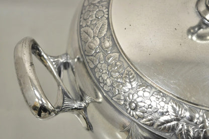 Antique Art Nouveau Silver Plated Lidded Soup Tureen Engraved "Louise"