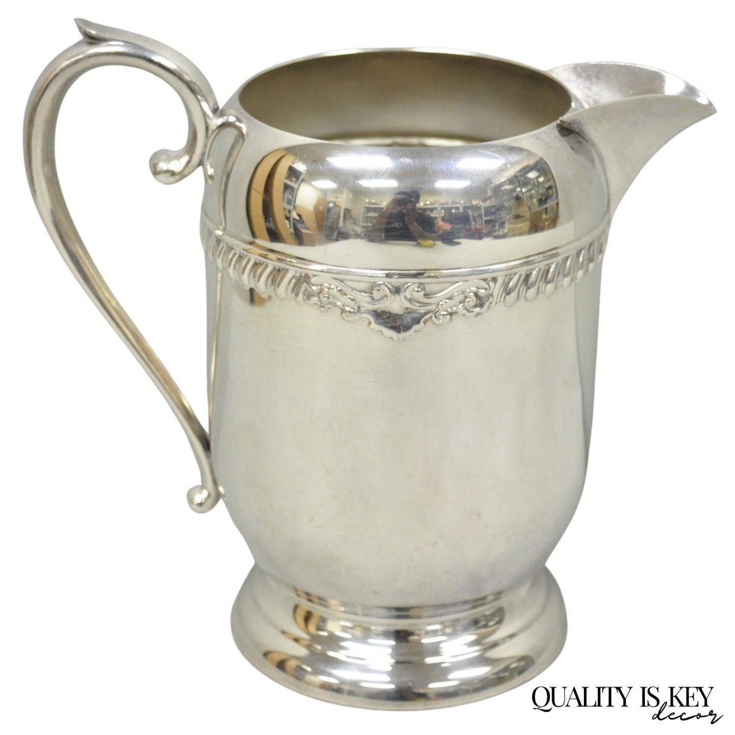 Vintage Sheridan Victorian Style Silver Plated Lemonade Beverage Water Pitcher