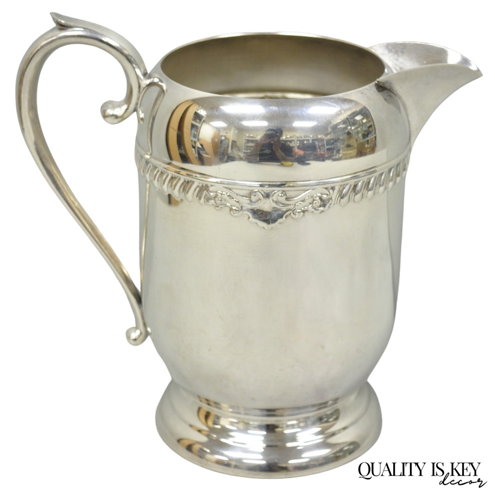 Vintage Sheridan Victorian Style Silver Plated Lemonade Beverage Water Pitcher