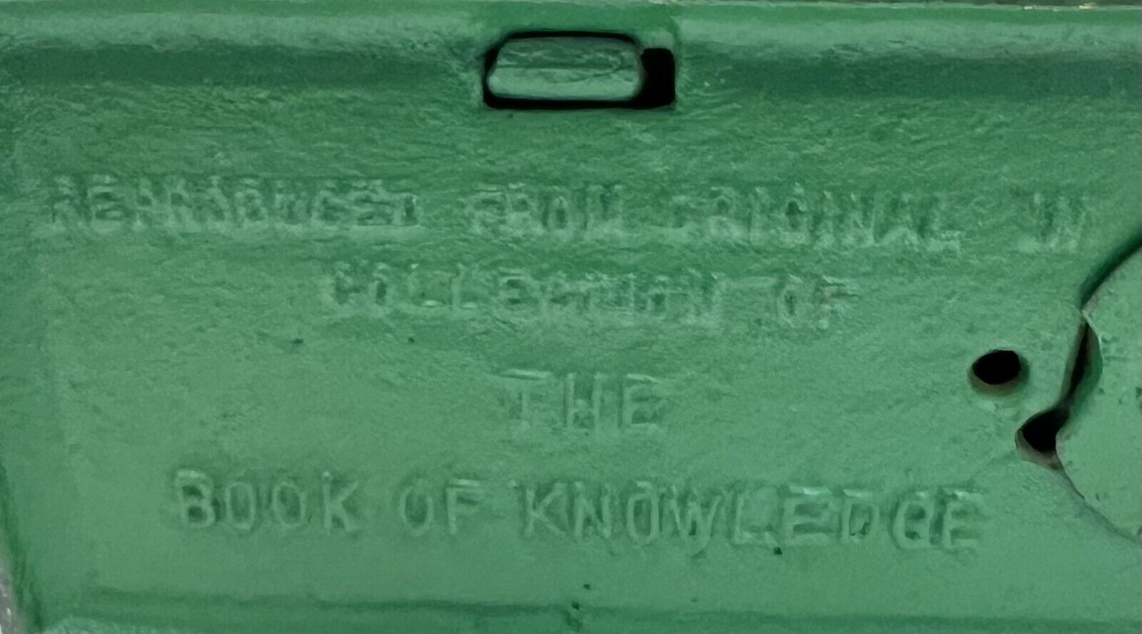 Vintage Cast Iron Book Of Knowledge Hometown Batter Coin Piggy Bank