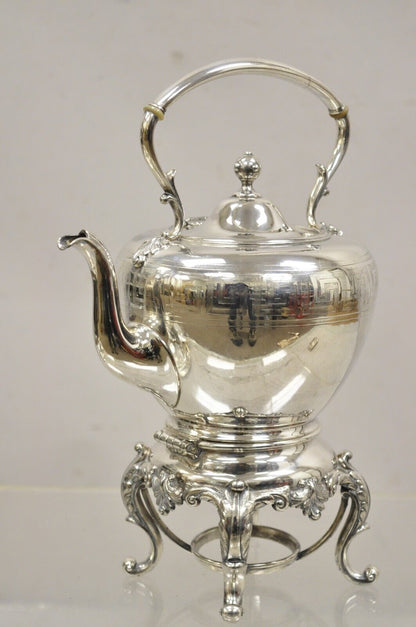Antique Reed & Barton 1866 Silver Plated Victorian Tilting Tea Pot on Stand