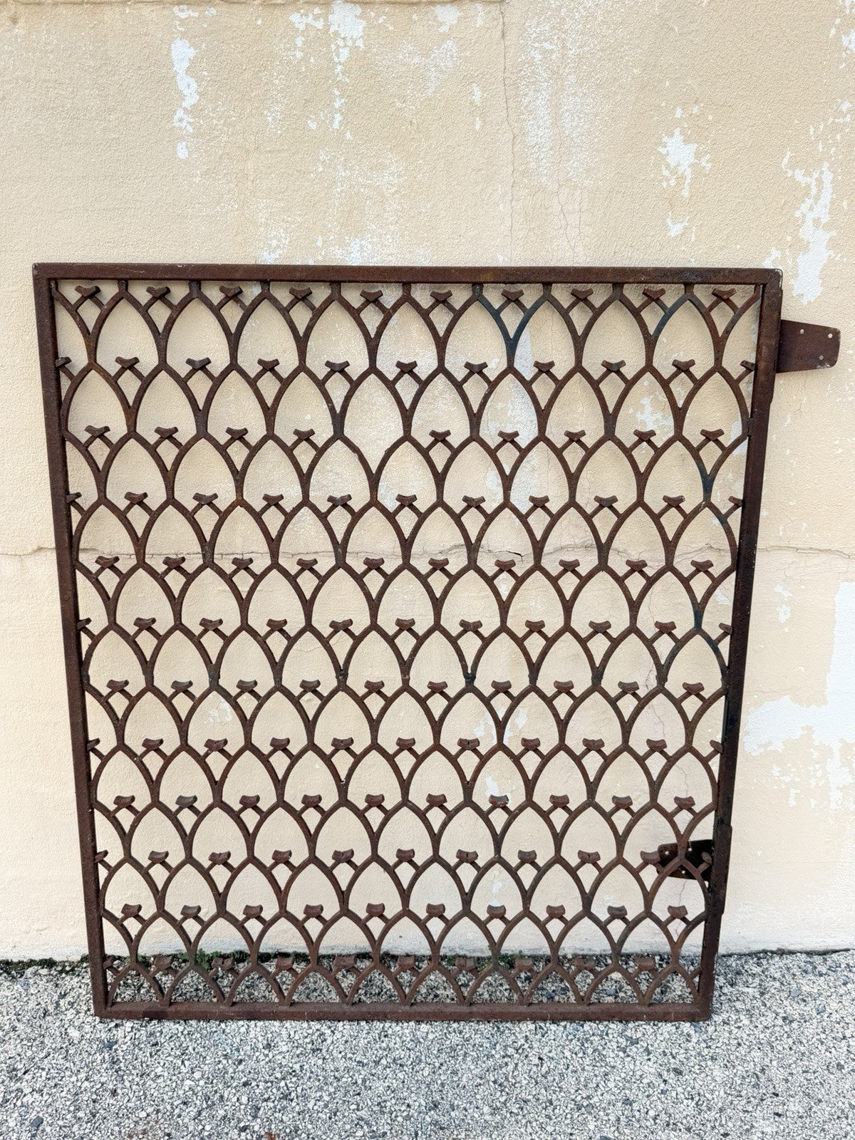 Antique French Art Nouveau Wrought Iron "Repeating Arch" 55x48 Garden Entry Gate