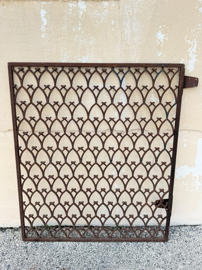 Antique French Art Nouveau Wrought Iron "Repeating Arch" 55x48 Garden Entry Gate