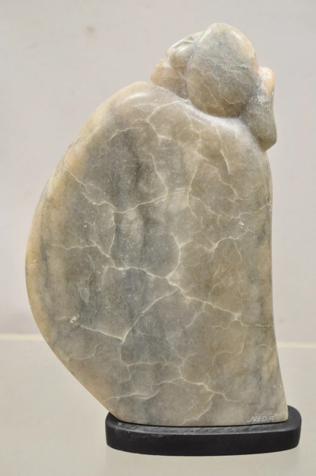 Ned Archuleta Native American Figural Woman Carved Alabaster Figure Sculpture