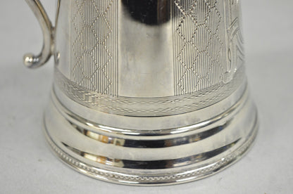 Antique English Victorian Silver Plated Small Coffee Pot Teapot Creamer Monogram