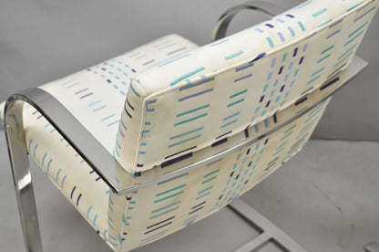 Vintage Mid Century Modern Brno Style Chrome Cantilever Baughman Arm Chair Pair