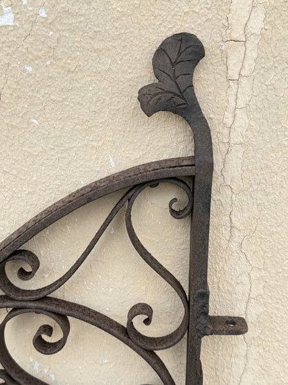 Antique Spanish Renaissance Scrolling Wrought Iron 57 x 47 Garden Entry Gate Set