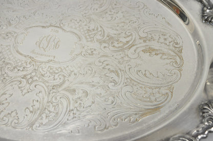 Vintage Sheffield Victorian Silver Plated Oval Platter Tray 25th Anniversary