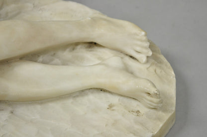Stephan Abel Sinding (1846-1922) "Lovers Couple" Alabaster Marble Sculpture