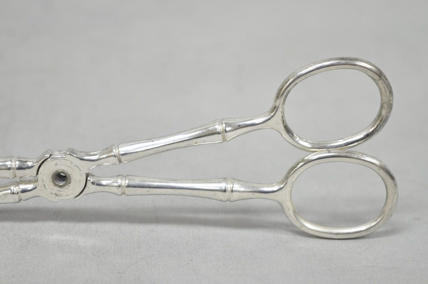 Vintage Silver Plated Faux Bamboo Scissor Style Pastry Cake Serving Tongs