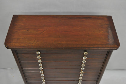 Antique Arts & Crafts Mahogany 15 Drawer Medical Dental Cabinet w/ Marble Base
