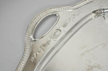 Antique Reed & Barton 04072 English Edwardian Silver Plater Serving Platter Tray