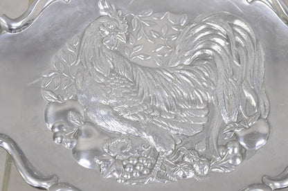 Vintage Lenox Retired Large Rooster Metal Holiday Serving Platter Tray