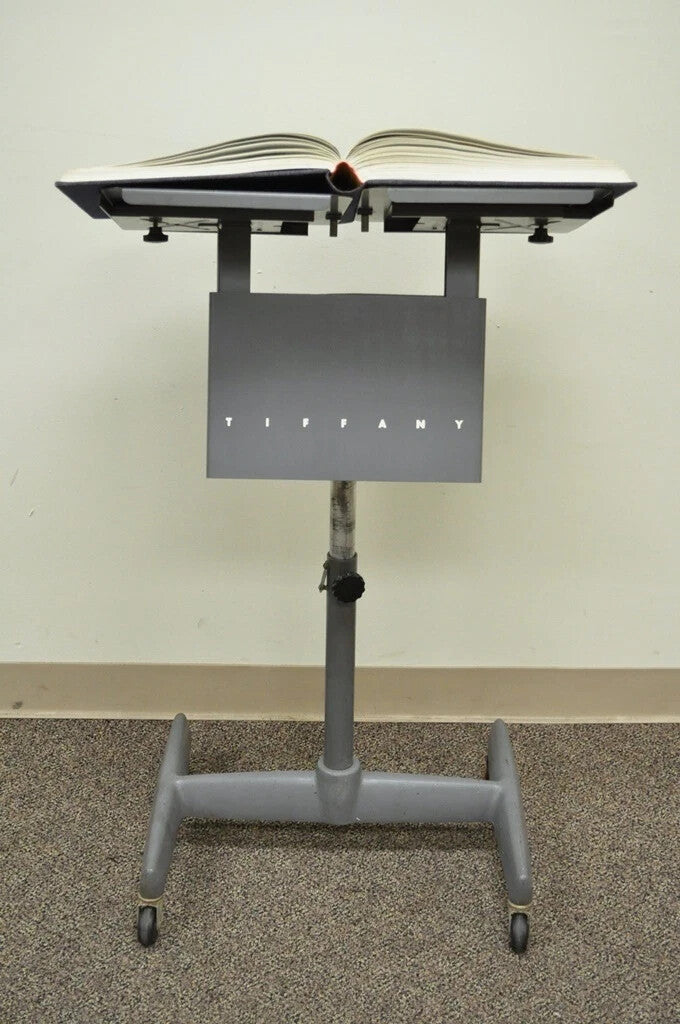 Vintage Mid Century Modern Art Deco Adjustable Book Lectern by Tiffany Stand Co