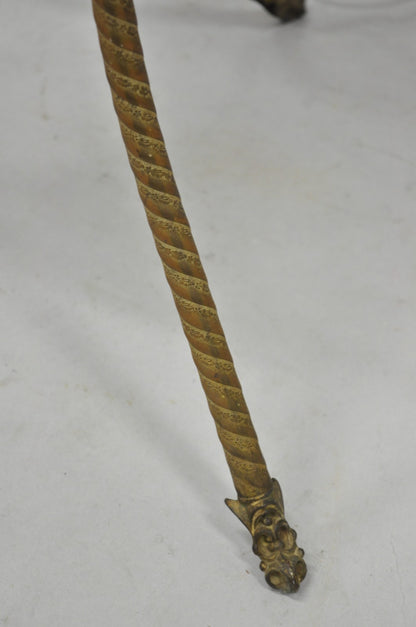Antique Victorian Ornate Brass Converted Oil Lamp Piano Parlor Table Floor Lamp