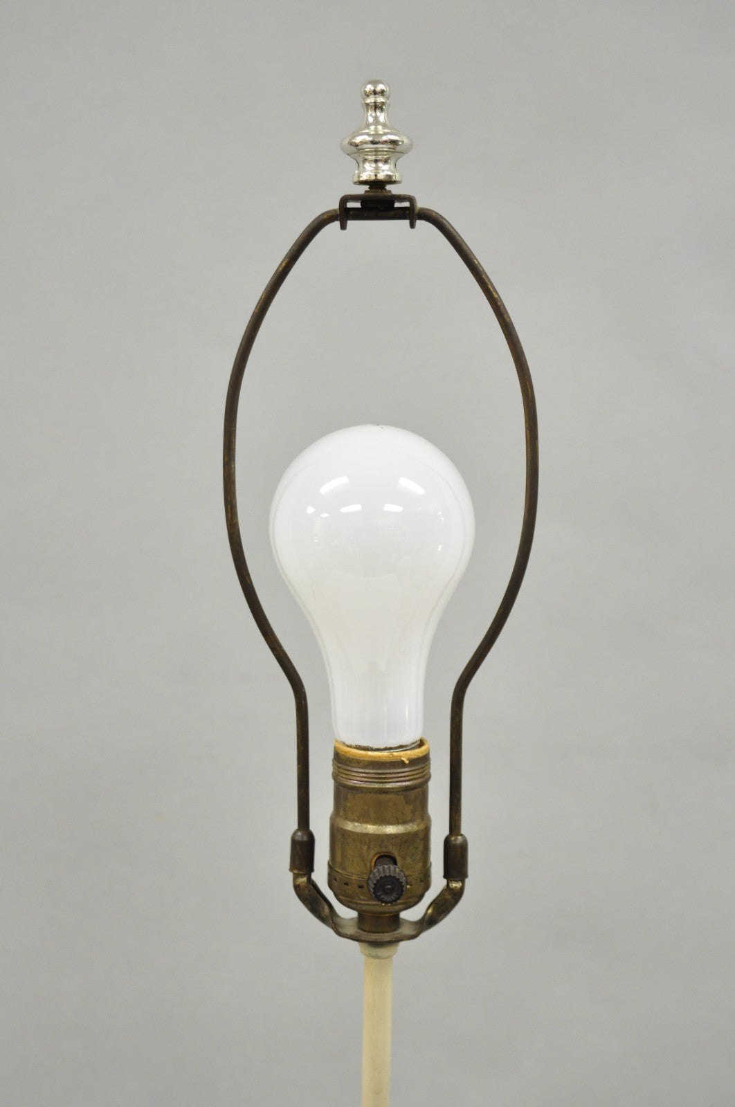 Antique Large Victorian Bisque "Taking The Cream" Porcelain Figure Table Lamp