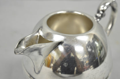 Vintage Art Deco E.P. Copper Silver Plated Bulbous Water Pitcher Jug w/ Handle