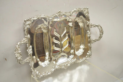 Victorian Meneses Orfebres Silver Plated Meat Cutlery Serving Platter Tray