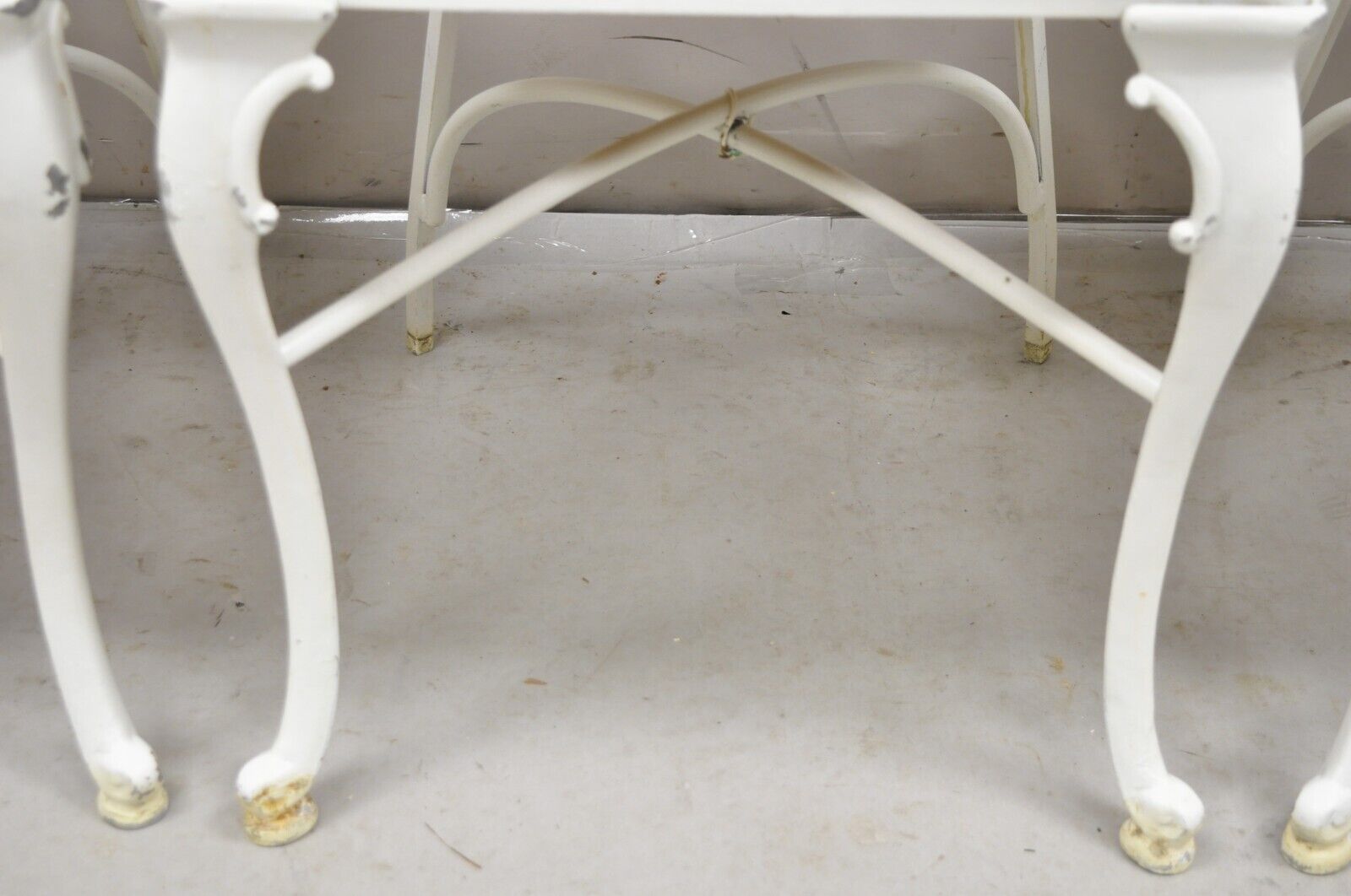 Vintage Art Nouveau Style Cast Aluminum Sunroom Patio Dining Chairs - Set of 3
