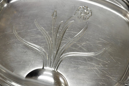 Vintage 1847 Rogers Bros Daffodil 9910 Silver Plated Meat Serving Platter Tray
