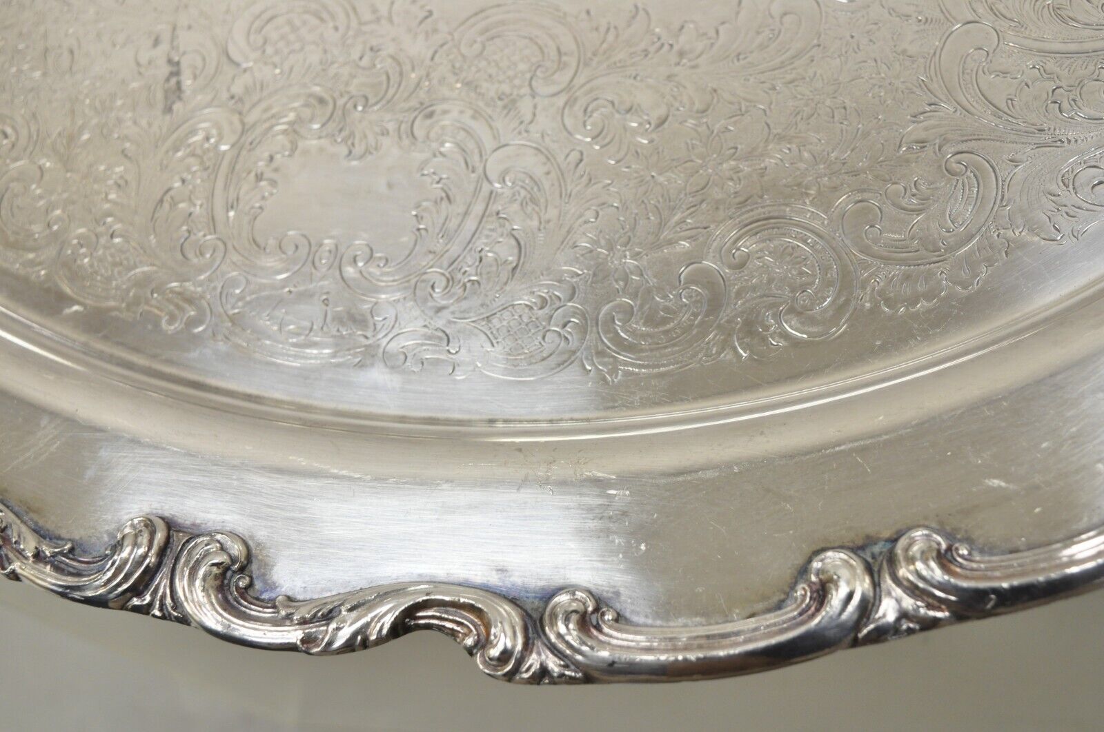Vintage WSB 1538 Victorian Silver Plated Oval Serving Plater Butlers Tray