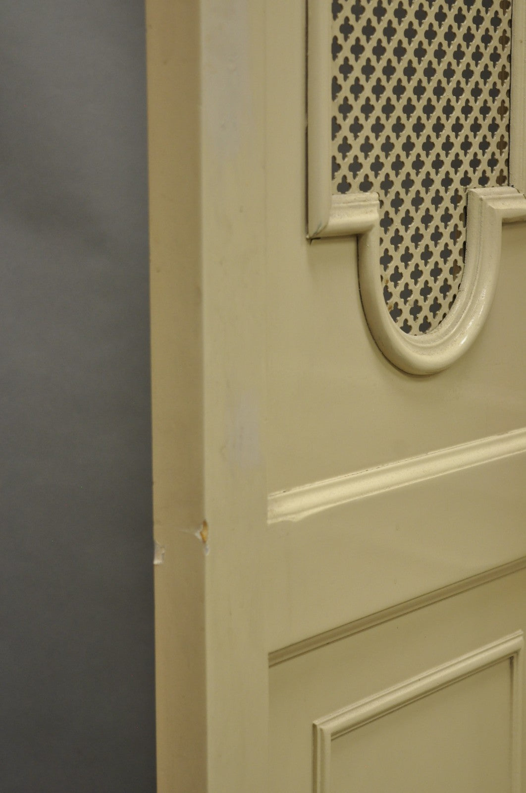 Vintage Lrg Hollywood Regency 92" Tall 6 Panel Bone Lacquer Room Divider Screen