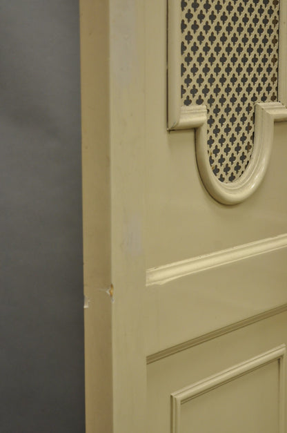 Vintage Lrg Hollywood Regency 92" Tall 6 Panel Bone Lacquer Room Divider Screen