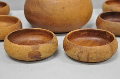 Vintage Mid Century Modern Teak Wood Goodwood Benjamin Medwin Salad Bowl Set 7pc