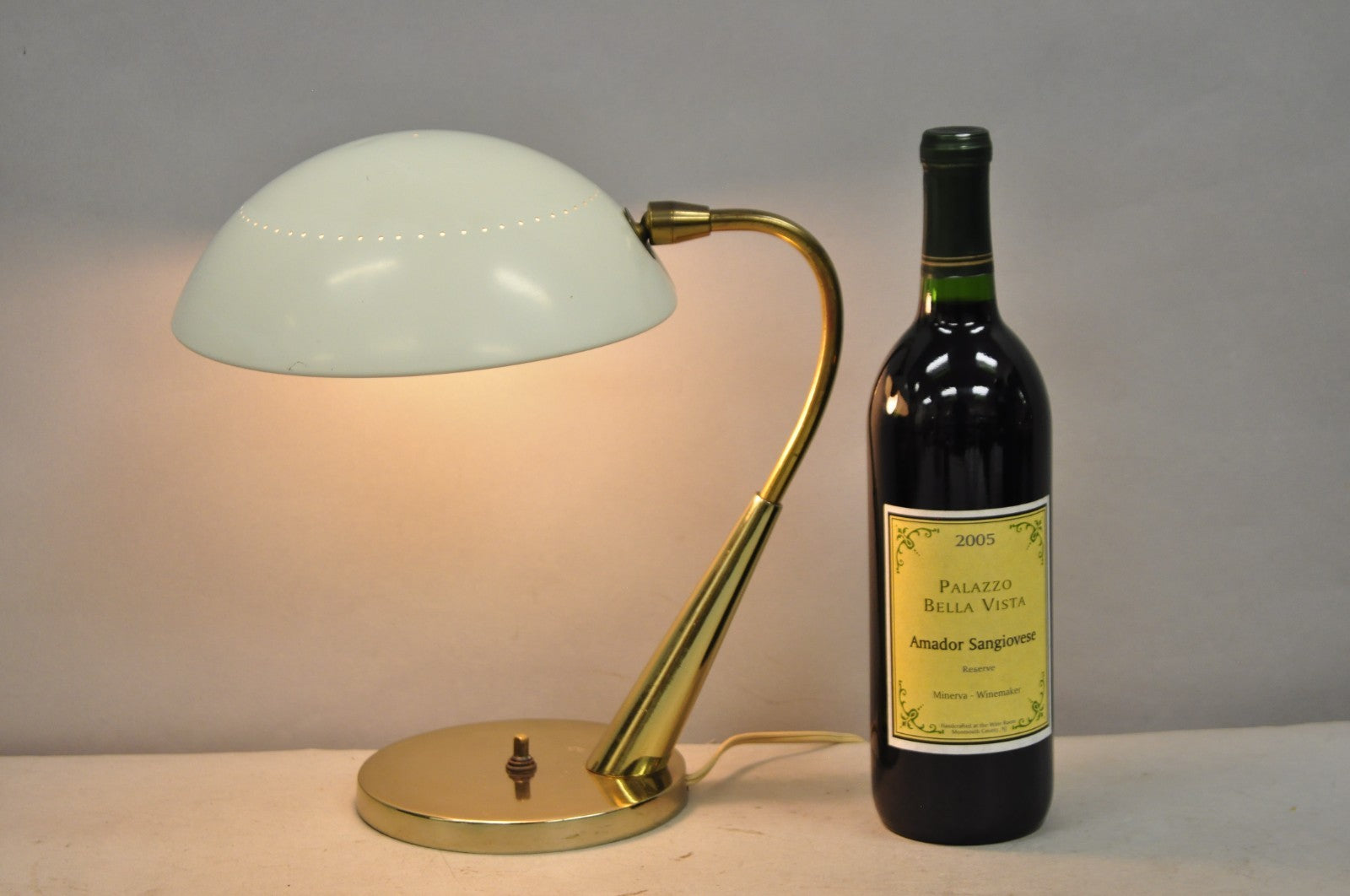Vintage Mid Century Modern Italian Laurel Maurizio Tempestini Brass Desk Lamp