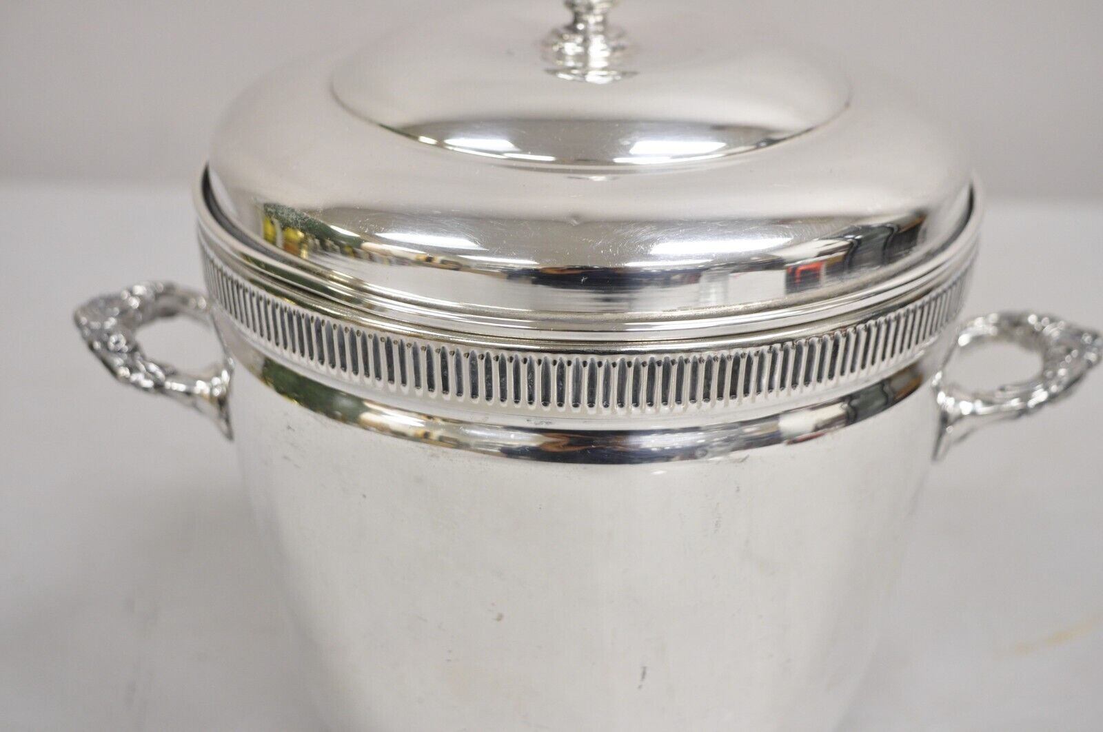 Vintage Art Deco Silver Plated Glass Lined Lidded Ice Bucket by Federal Silver