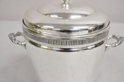 Vintage Art Deco Silver Plated Glass Lined Lidded Ice Bucket by Federal Silver