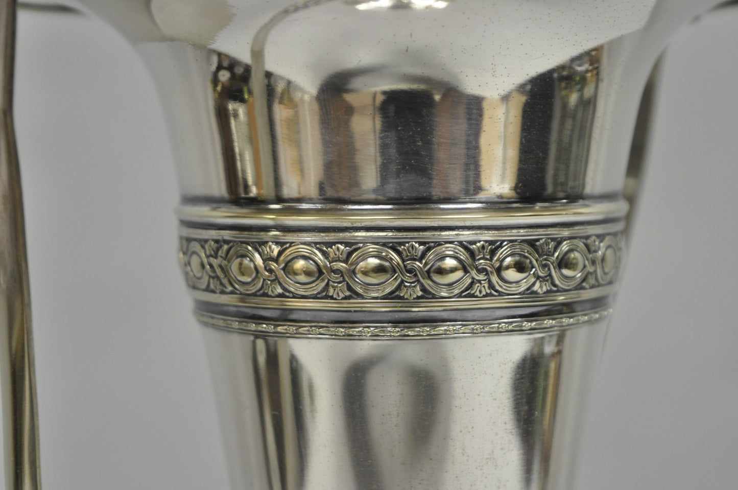 Vintage Victorian Silver Plated Trumpet Flower Vase with Reticulated Handle