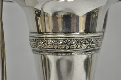 Vintage Victorian Silver Plated Trumpet Flower Vase with Reticulated Handle