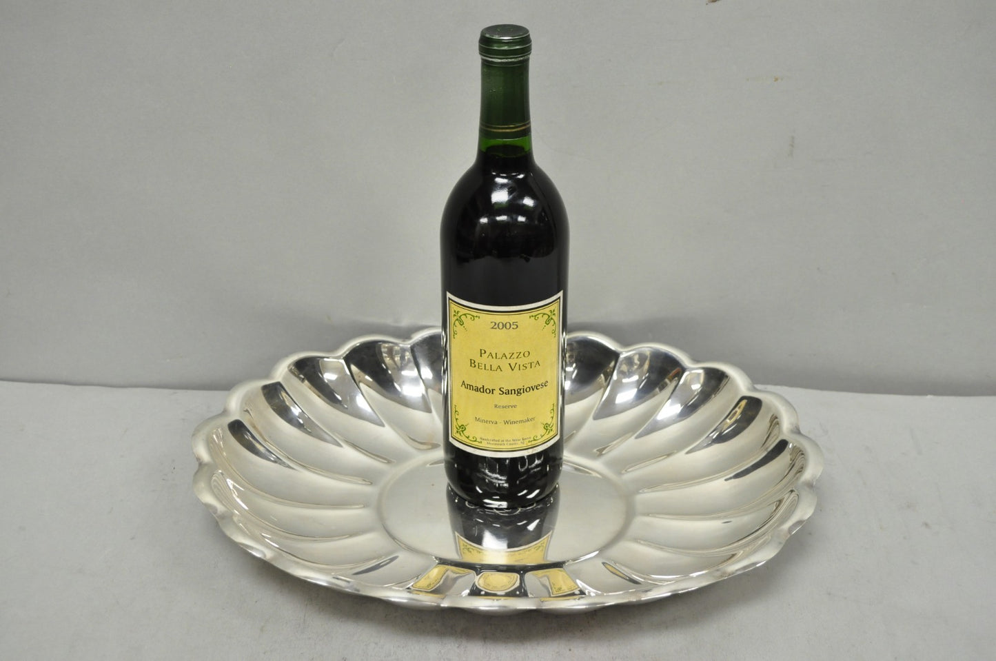 Vintage Reed & Barton "Holiday" Scalloped Oval Serving Platter Tray w/ Monogram