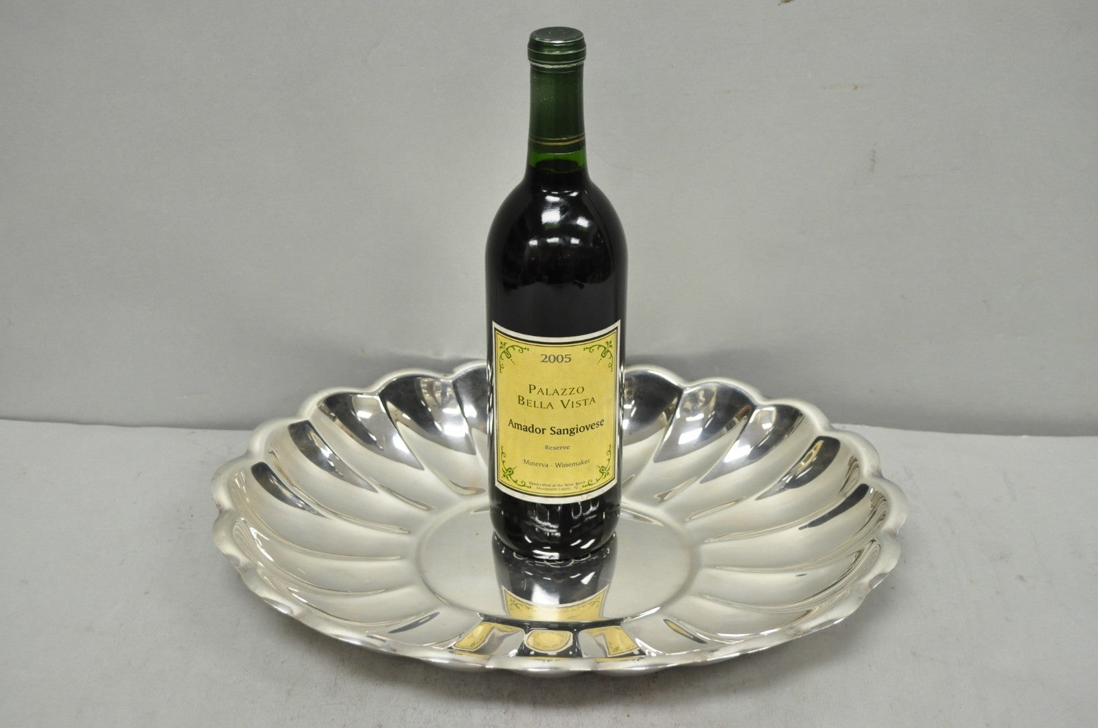 Vintage Reed & Barton "Holiday" Scalloped Oval Serving Platter Tray w/ Monogram