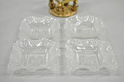 Vintage Brass Filigree Brides Basket Holder w/ Cherubs & 4 Ruffled Glass Dishes