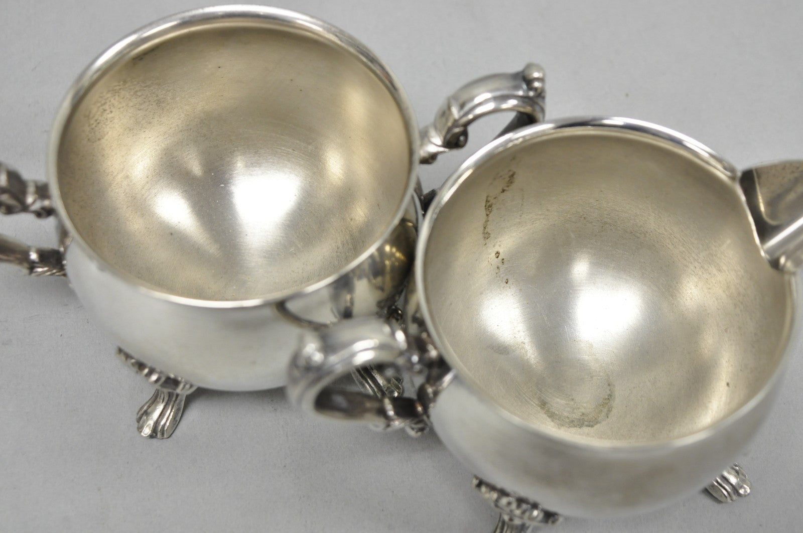 Vintage Sheridan Victorian Silver Plated Footed Lidded Sugar Bowl & Creamer Set