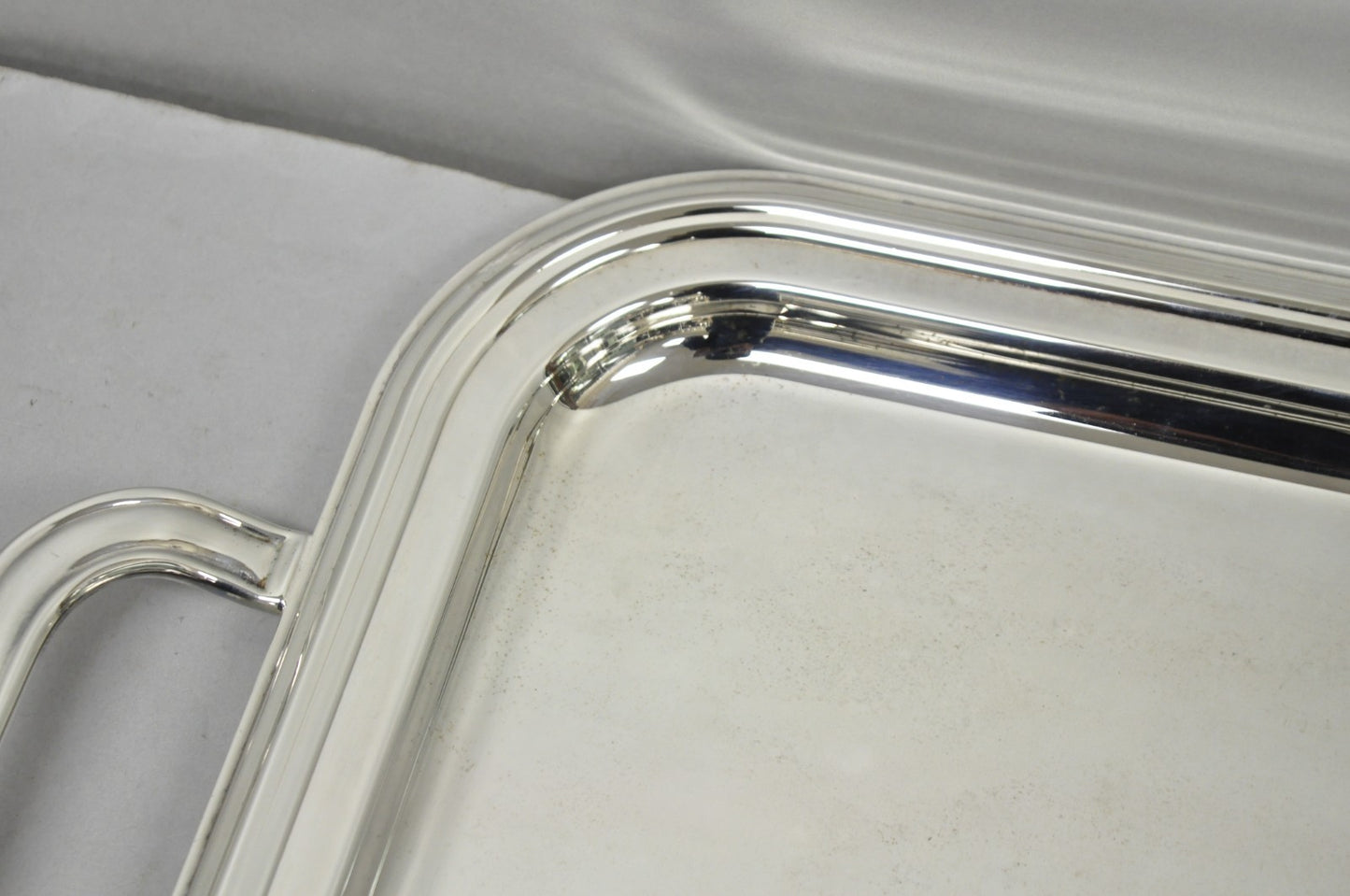 Contemporary Modern Landes Silver Plated Rectangular Bar Serving Platter Tray