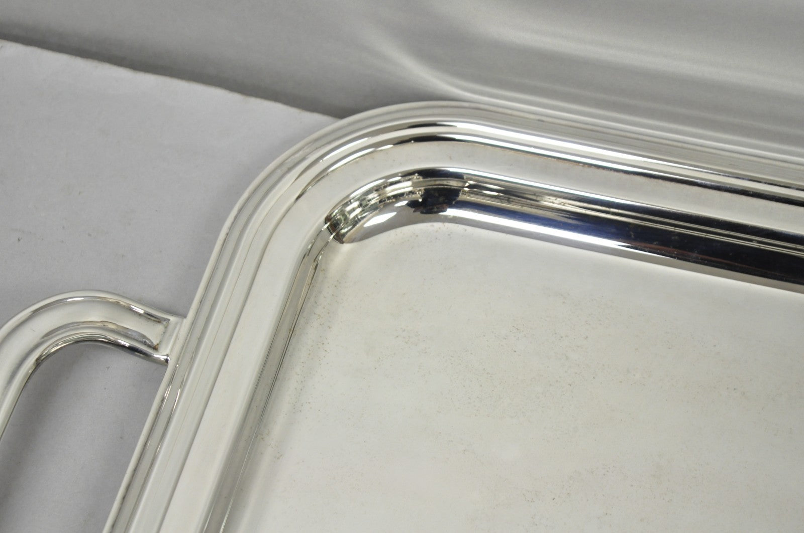 Contemporary Modern Landes Silver Plated Rectangular Bar Serving Platter Tray