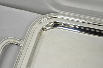 Contemporary Modern Landes Silver Plated Rectangular Bar Serving Platter Tray