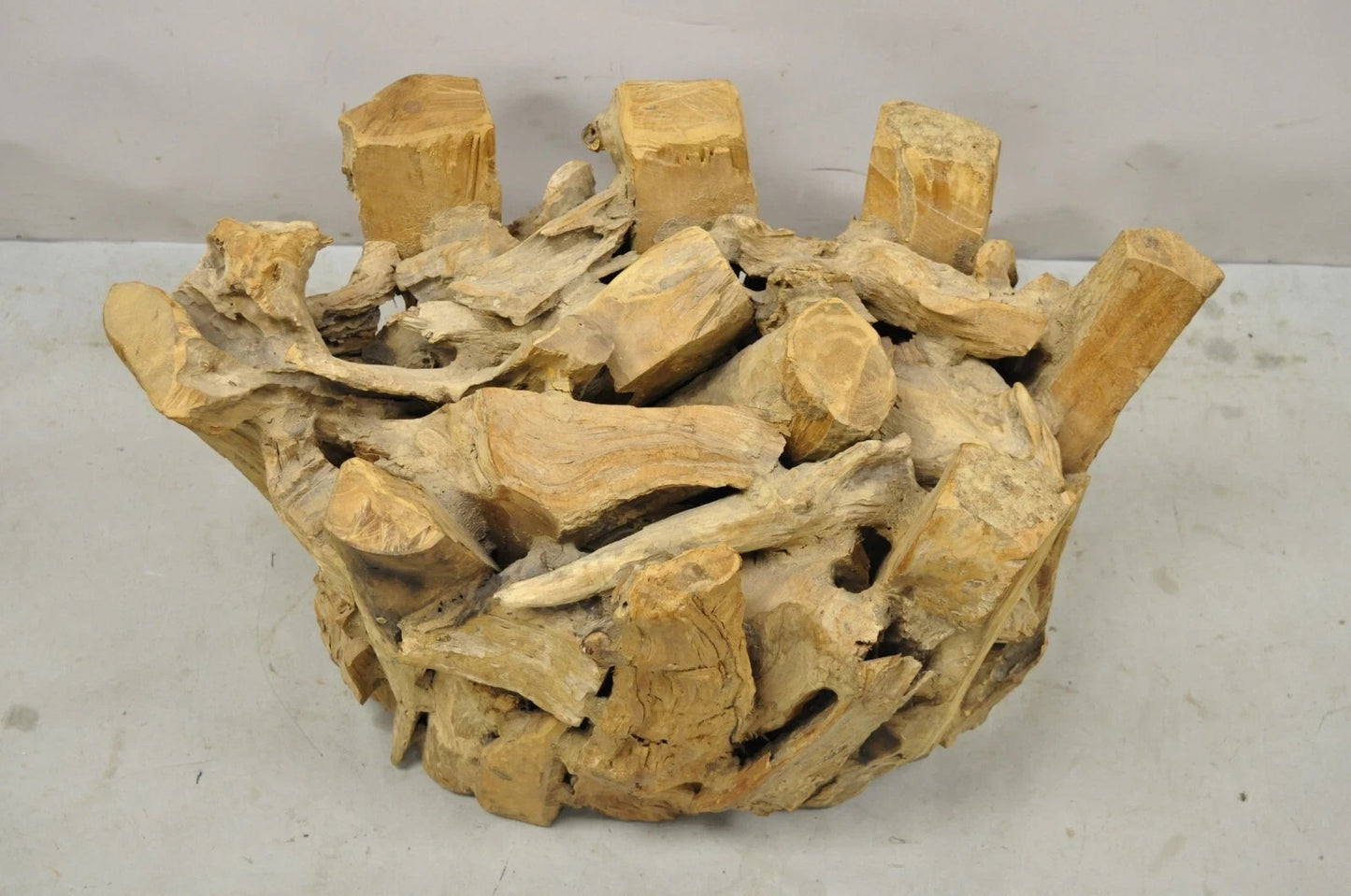 Vintage Mid Century Modern Teak Wood Root Driftwood Coffee Table Pedestal Base