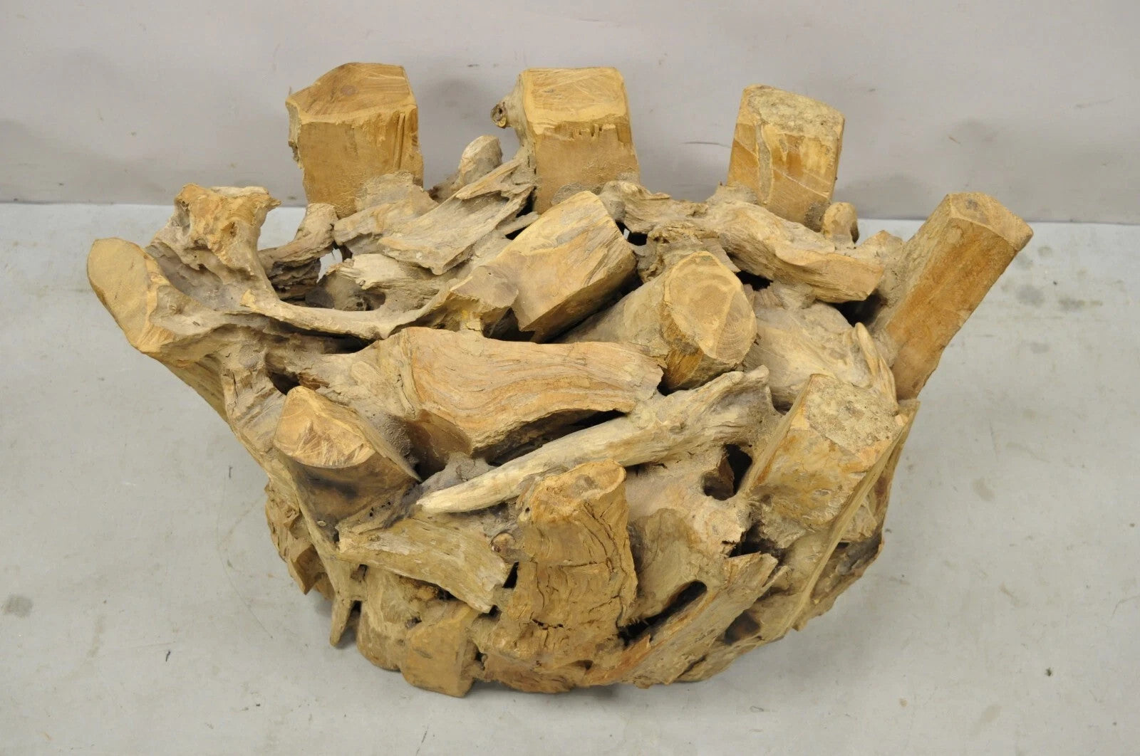 Vintage Mid Century Modern Teak Wood Root Driftwood Coffee Table Pedestal Base