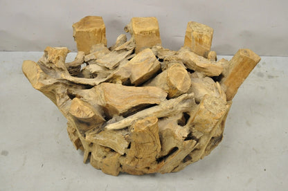 Vintage Mid Century Modern Teak Wood Root Driftwood Coffee Table Pedestal Base