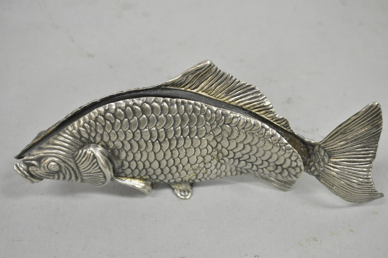Vintage Italian Hollywood Regency Silver Plated Figural Koi Fish Napkin Holder