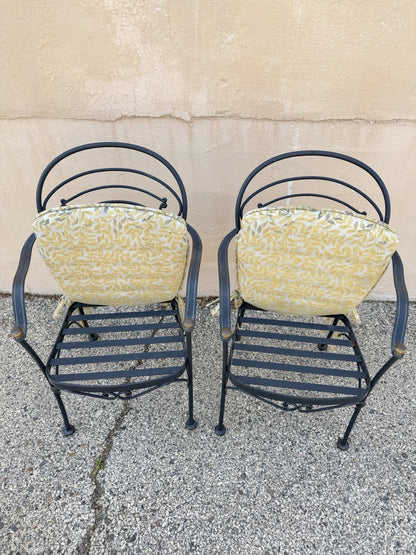 Contemporary Scrolling Wrought Iron Patio Loveseat & Arm Chair Set - 4 pcs