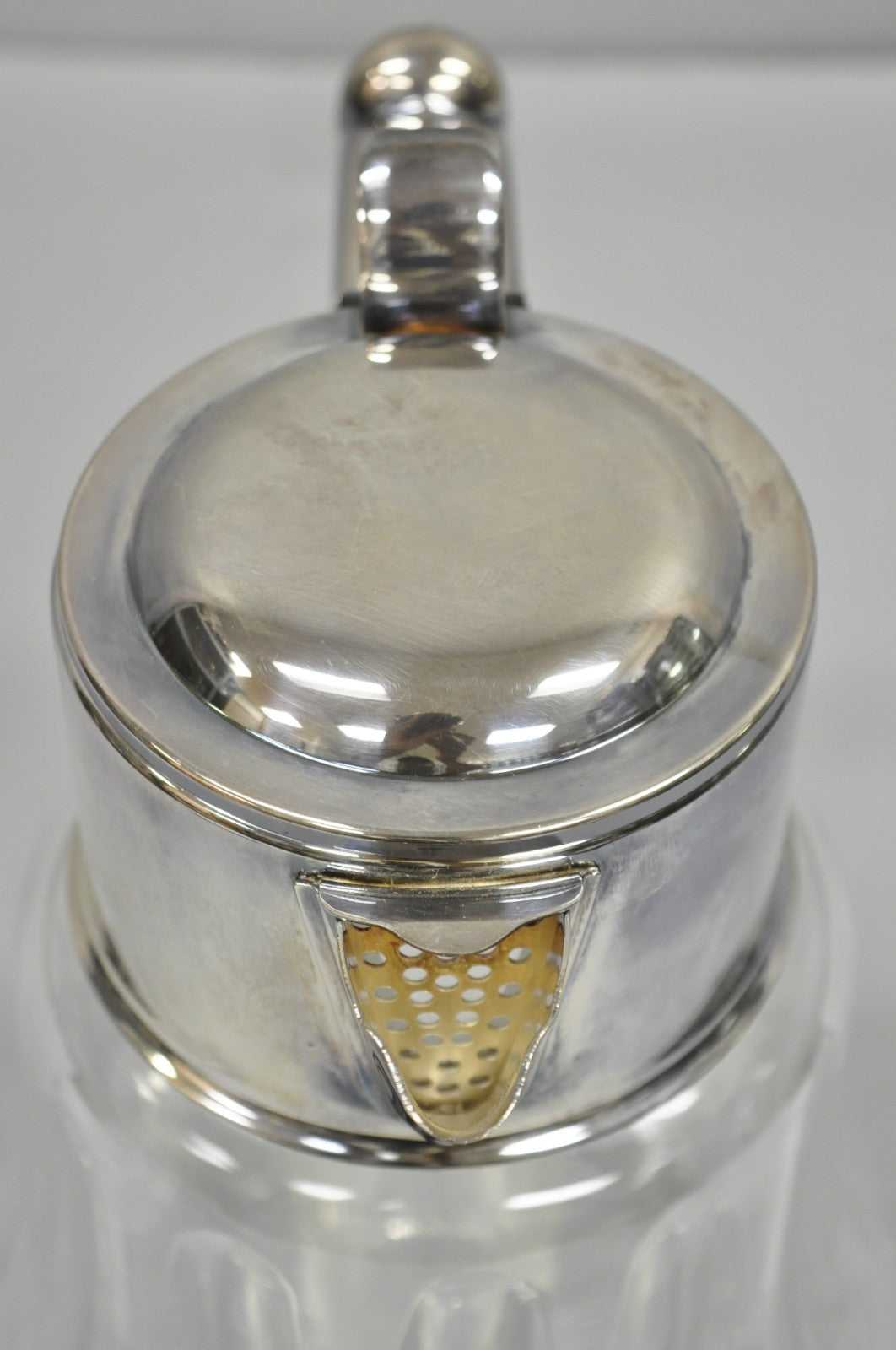 Antique Victorian German Silver Plated Cut Crystal Glass Lemonade Water Pitcher