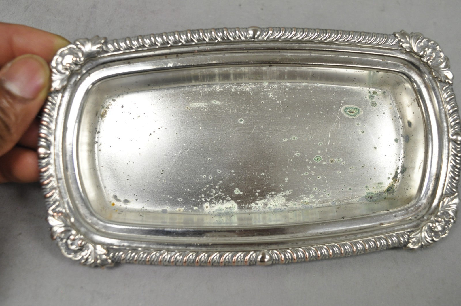 Vintage Victorian Silver Plated Repousse Covered Butter Dish w/ Glass Liner
